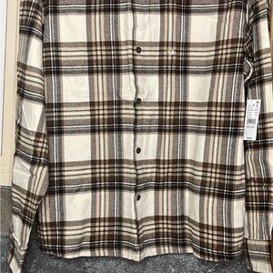 Men's PacSun Plaid Shirt - Brown and Cream